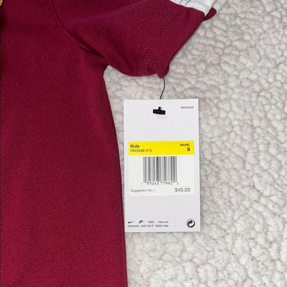 Nike Kids Burgundy and White Button Down Shirt